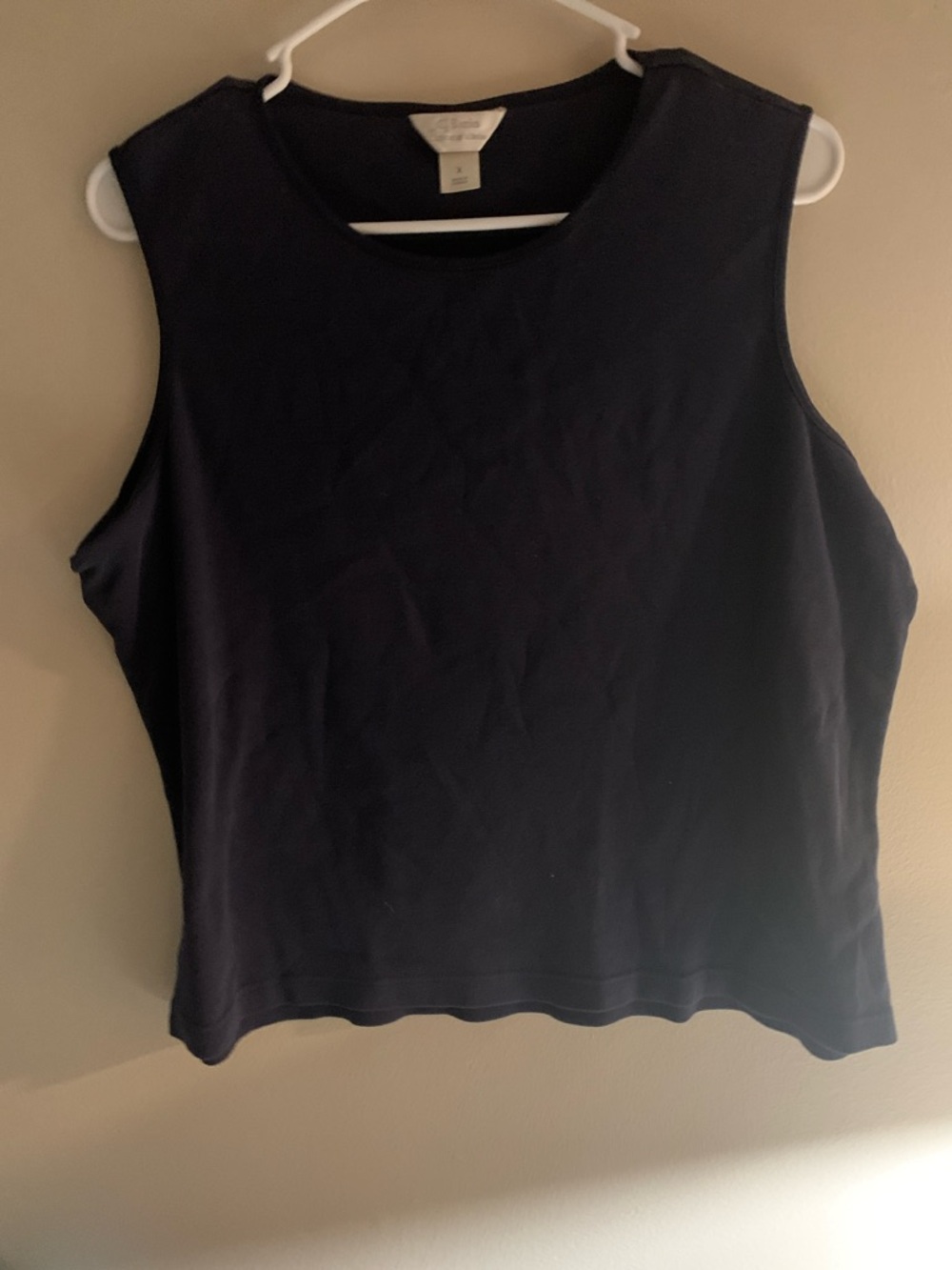 CJ Banks Navy Sleeveless Crew Tank